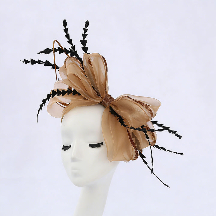 Mother of the Bride Feather Fascinator Bowknot Wedding Guest