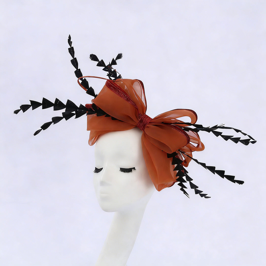 Mother of the Bride Feather Fascinator Bowknot Wedding Guest