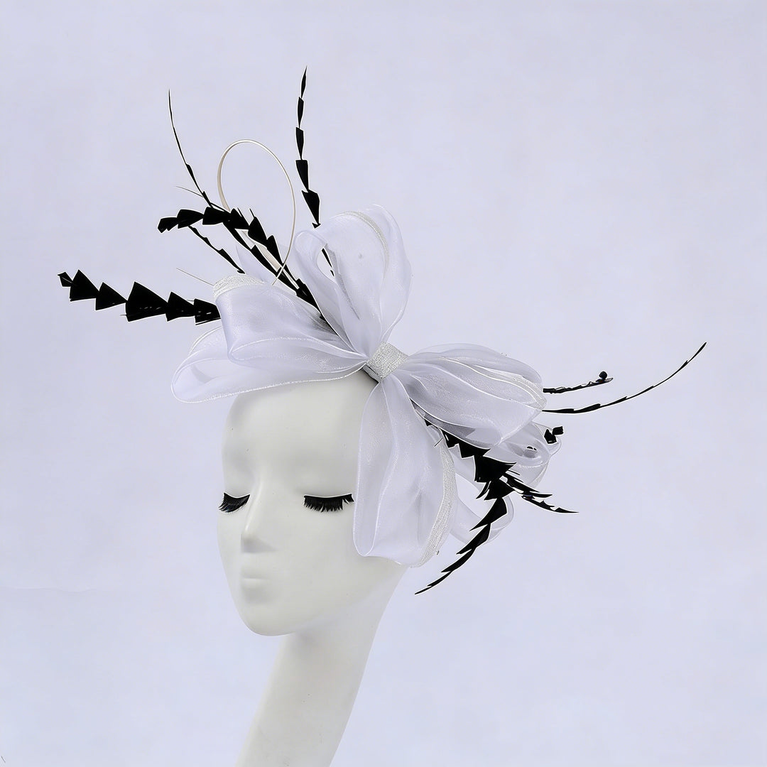 Mother of the Bride Feather Fascinator Bowknot Wedding Guest