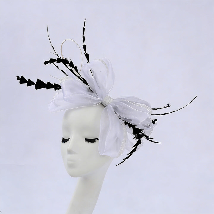 Mother of the Bride Feather Fascinator Bowknot Wedding Guest