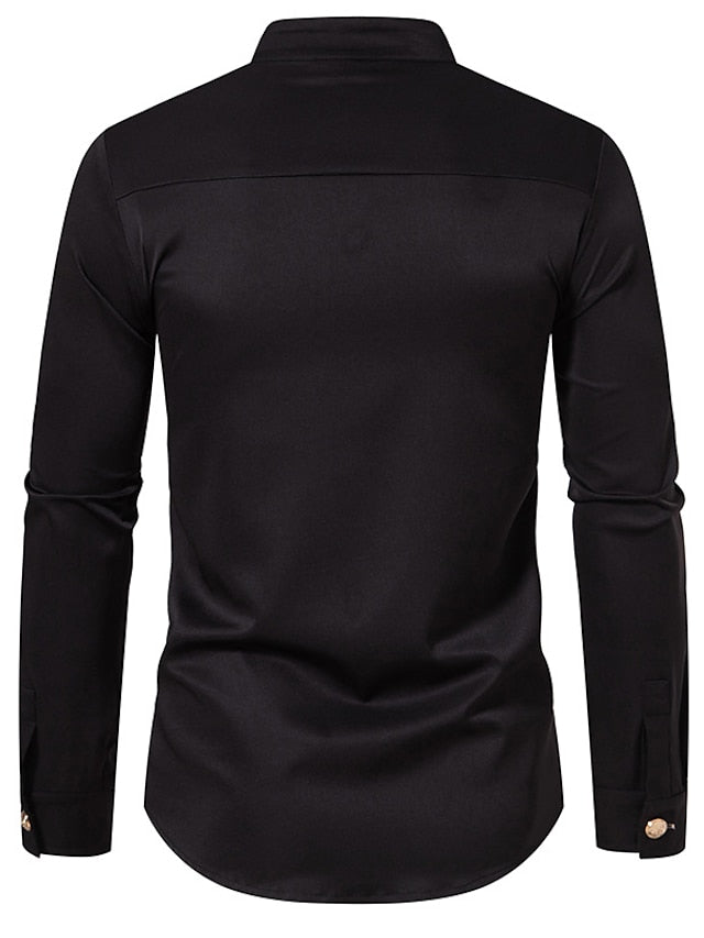 Men's Classic Long Sleeves Solid Colour Shirt