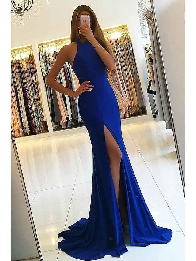 Trumpet/Mermaid High Neck Floor-Length Prom Dresses