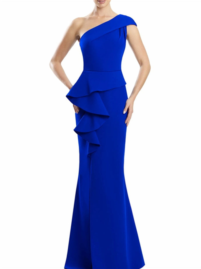 Trumpet/Mermaid One-Shoulder Floor-Length Mother of the Bride Dresses