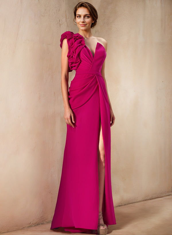 Sheath/Column One-Shoulder Mother of the Bride Dresses with Split Side