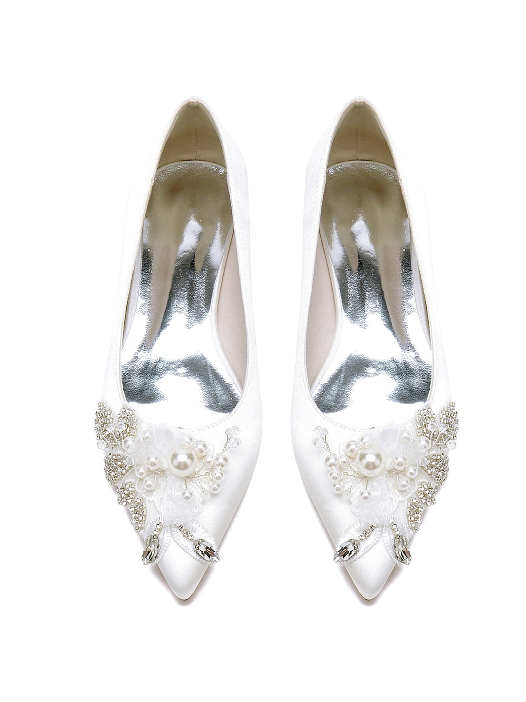 Women's Rhinestone Flat Heel Open Toe Bridal Shoes