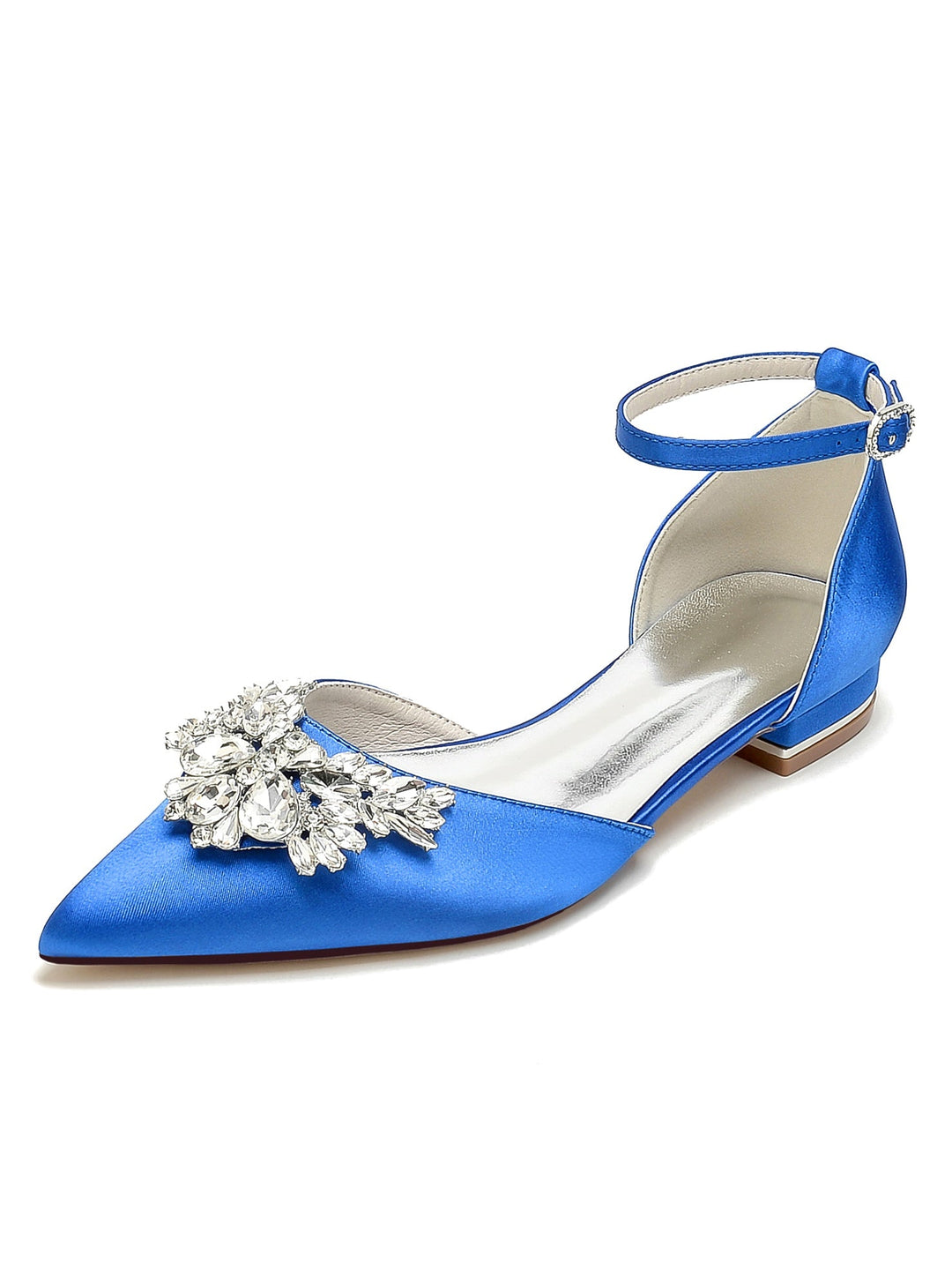 Women's Wedding Shoes Rhinestone Low Heel Pointed Toe Bridesmaid Shoes