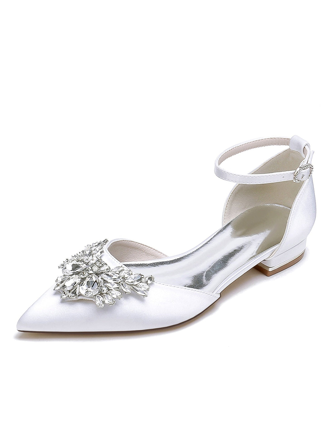 Women's Wedding Shoes Rhinestone Low Heel Pointed Toe Bridesmaid Shoes