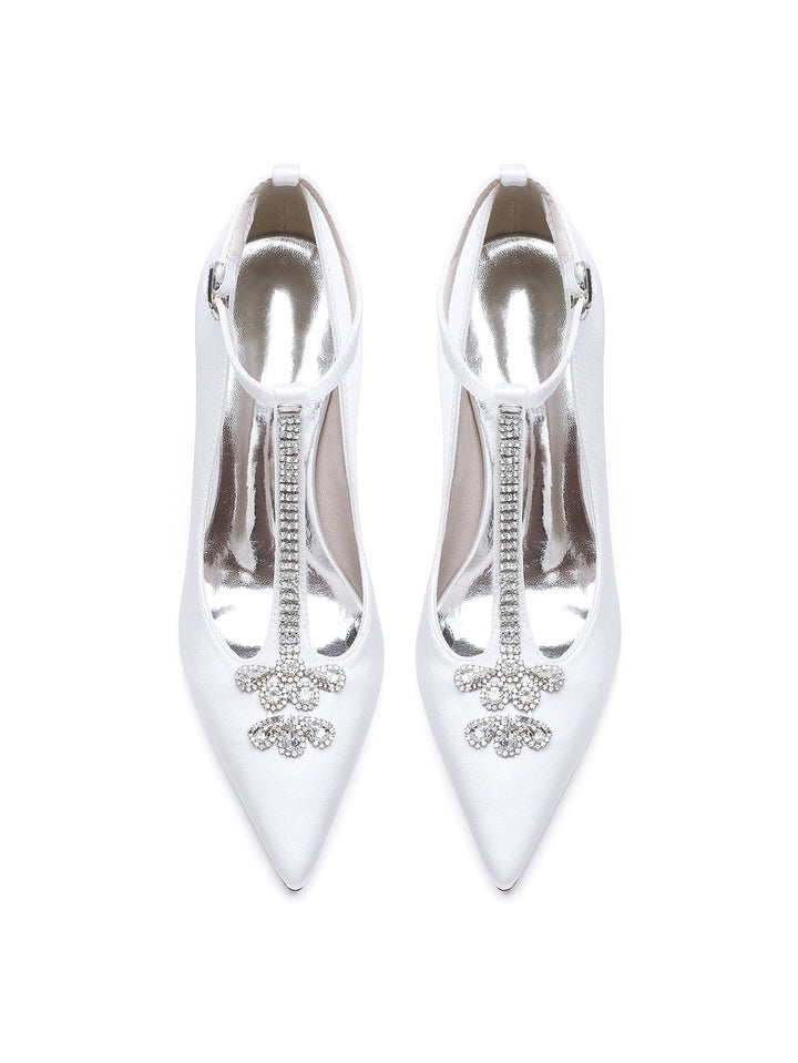 Women's Wedding Shoes Rhinestone Stiletto Heel Pointed Toe Bridesmaid Shoes