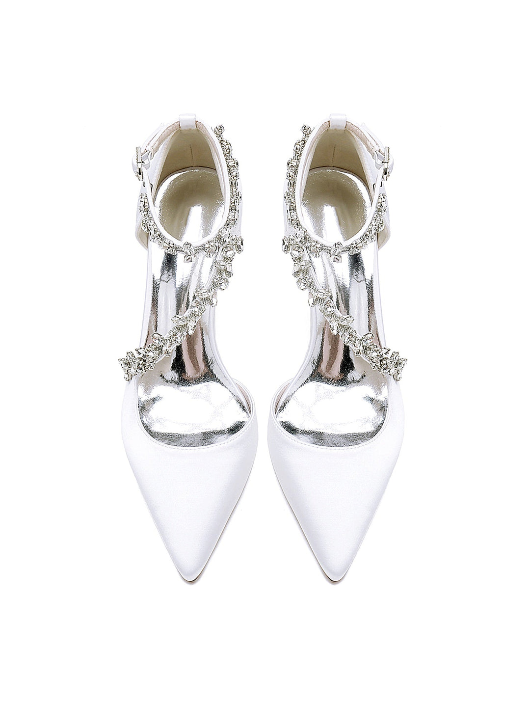 Women's Wedding Shoes Rhinestone High Heel Pointed Toe Bridesmaid Shoes