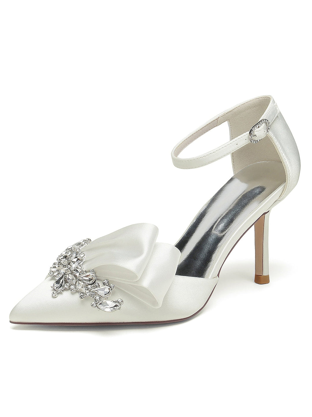 Women's Wedding Rhinestone High Heel Pointed Toe Bridesmaid Shoes