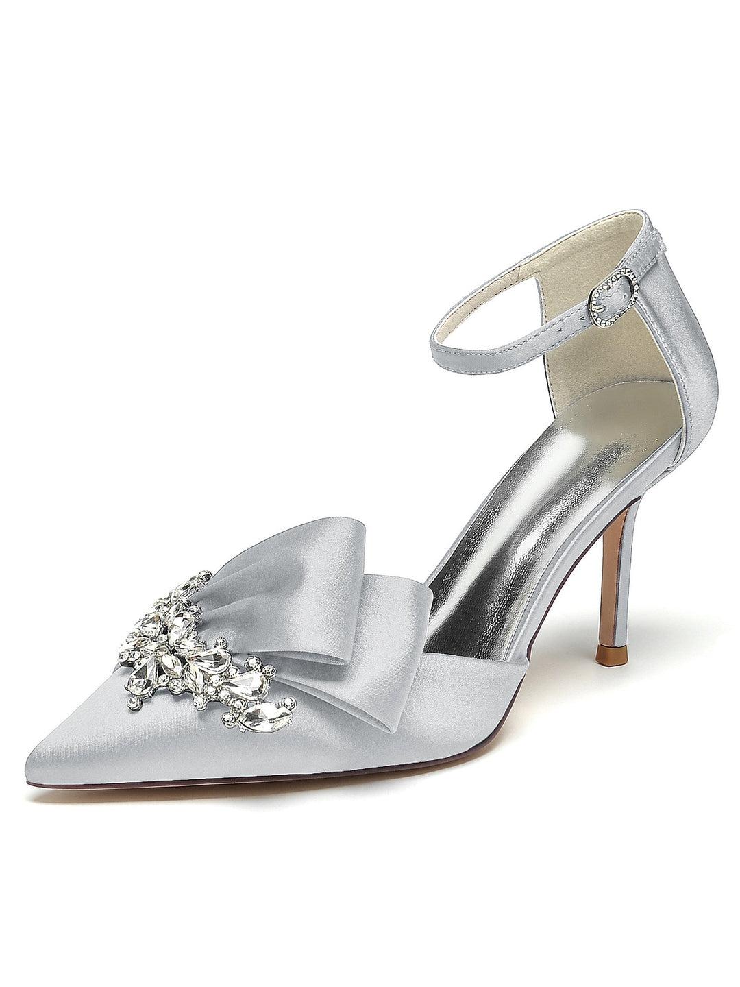 Women's Wedding Rhinestone High Heel Pointed Toe Bridesmaid Shoes