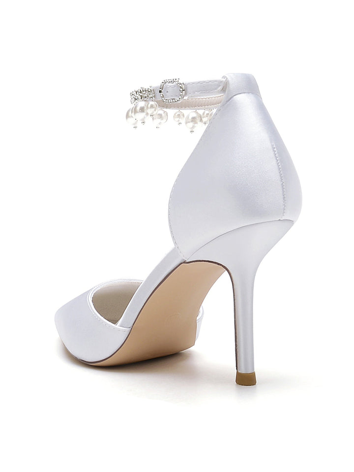 Women's Wedding Shoes Beadings High Heel Pointed Toe Bridesmaid Shoes