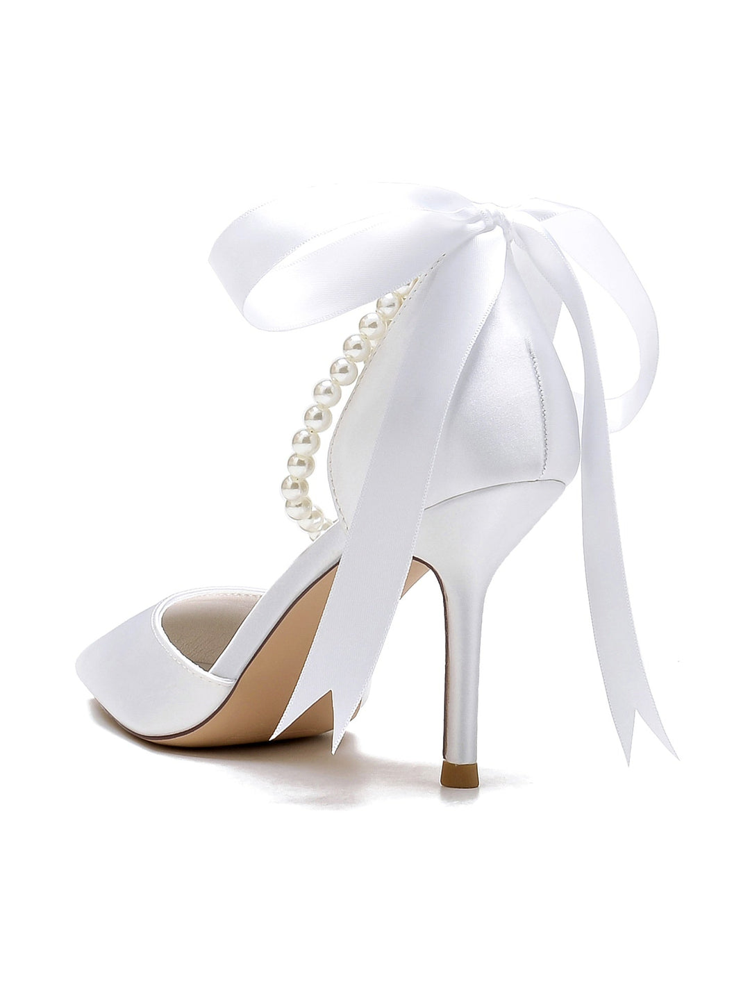 Women's Wedding Shoes Beadings Pointed Toe High Heel Bridesmaid Shoes