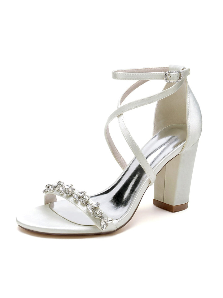 Women's  Wedding Shoes Rhinestone High Heel Open Toe Bridal Shoe