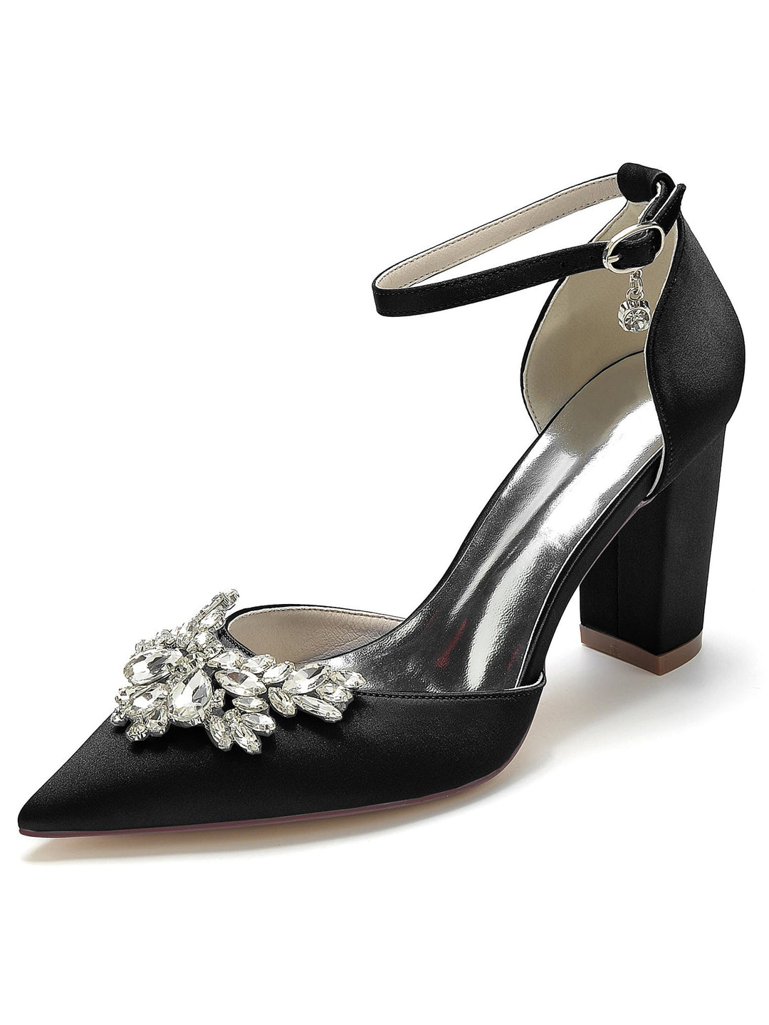 Women's Wedding Rhinestone High Heel Pointed Toe Bridesmaid Shoes