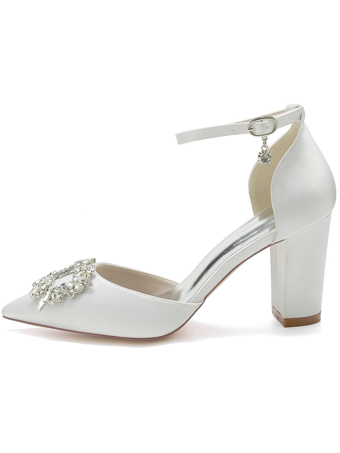 Women's Rhinestone High Heel Pointed Toe Bridesmaid Shoes