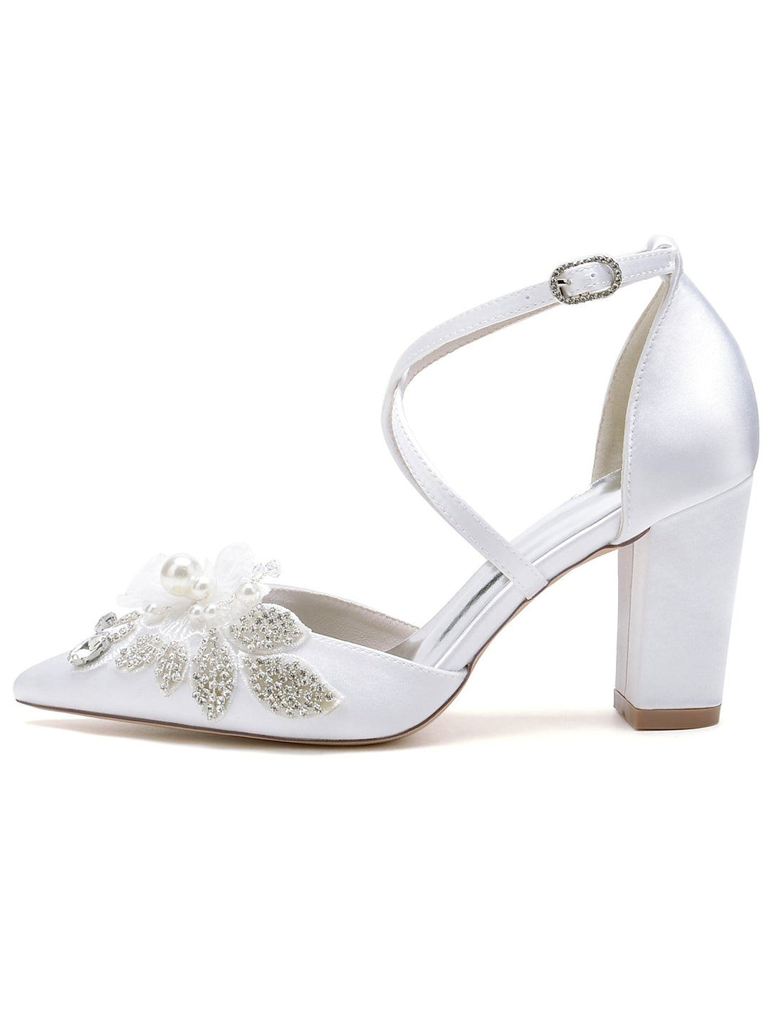 Lace Stiletto Heel Pointed Toe Bridal Shoes