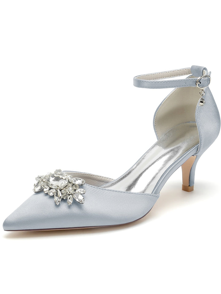 Women's Wedding Shoes Rhinestone High Heel Pointed Toe Bridal Shoes