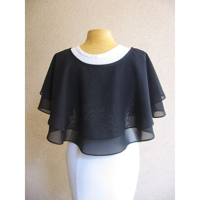 Elegant Sleeveless Chiffon Wedding Wraps With Pure colour