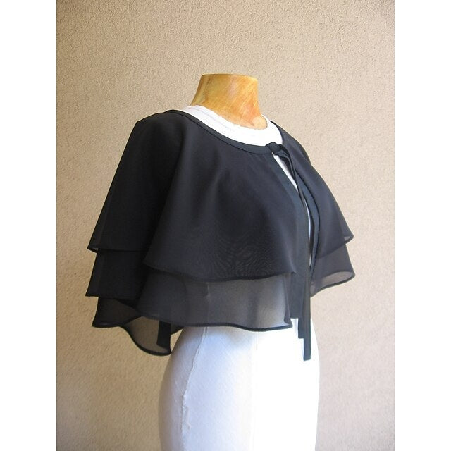 Elegant Sleeveless Chiffon Wedding Wraps With Pure colour