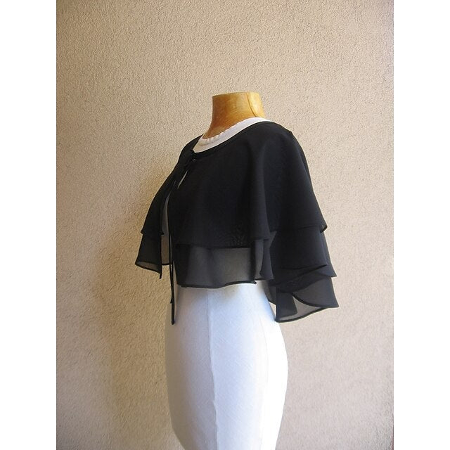 Elegant Sleeveless Chiffon Wedding Wraps With Pure colour