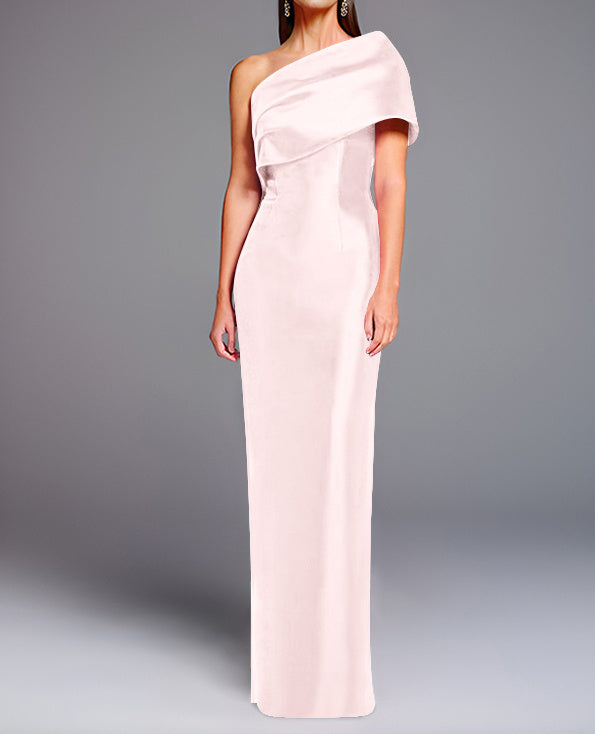 Sheath/Column One-Shoulder Sleeveless Floor-Length Mother of the Bride Dresses with Bowknot