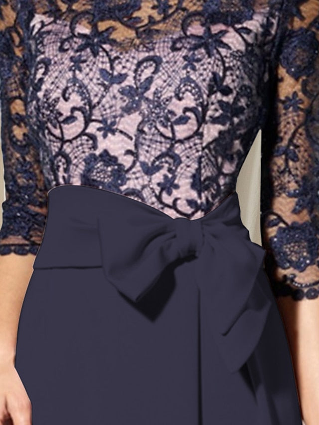 Sheath/Column Jewel Neck Floor-Length Mother of the Bride Dresses