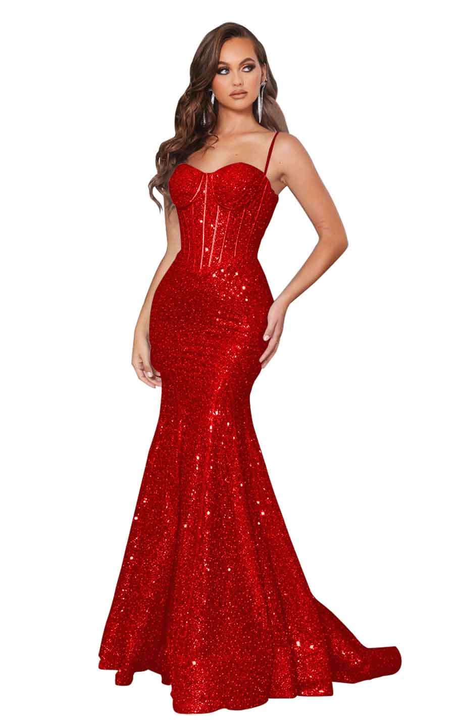 Mermaid/Trumpet Spaghetti Straps Prom Dresses with Sequin