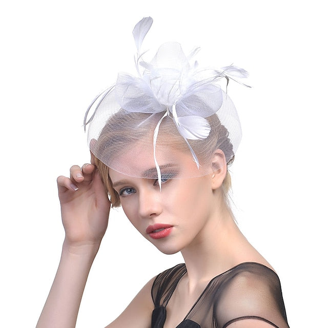 Fascinators Tulle Wedding Horse Race With Feather Headpiece