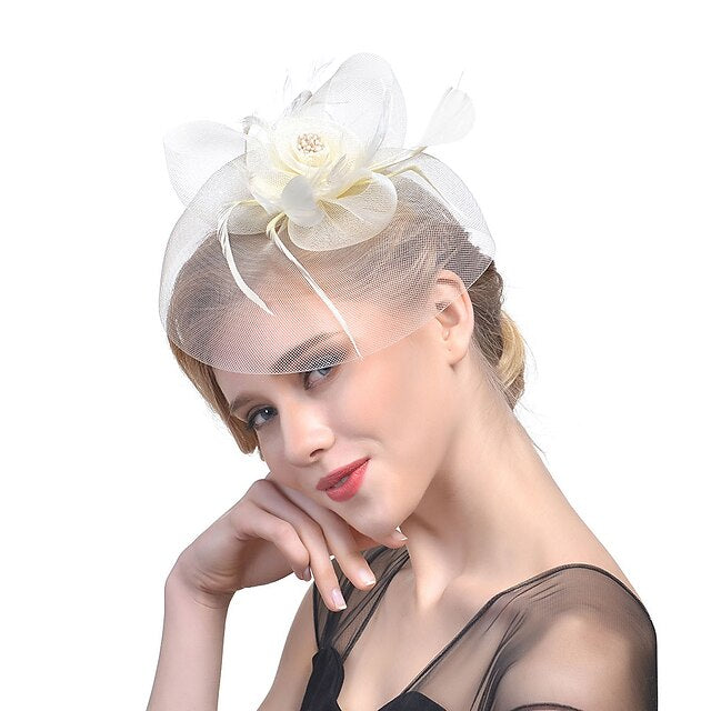 Fascinators Tulle Wedding Horse Race With Feather Headpiece