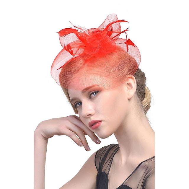 Fascinators Tulle Wedding Horse Race With Feather Headpiece