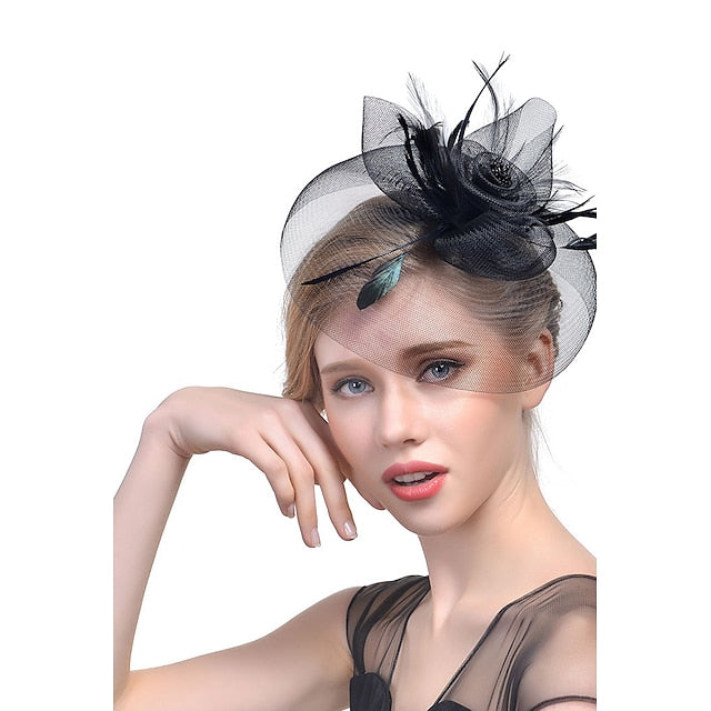 Fascinators Tulle Wedding Horse Race With Feather Headpiece