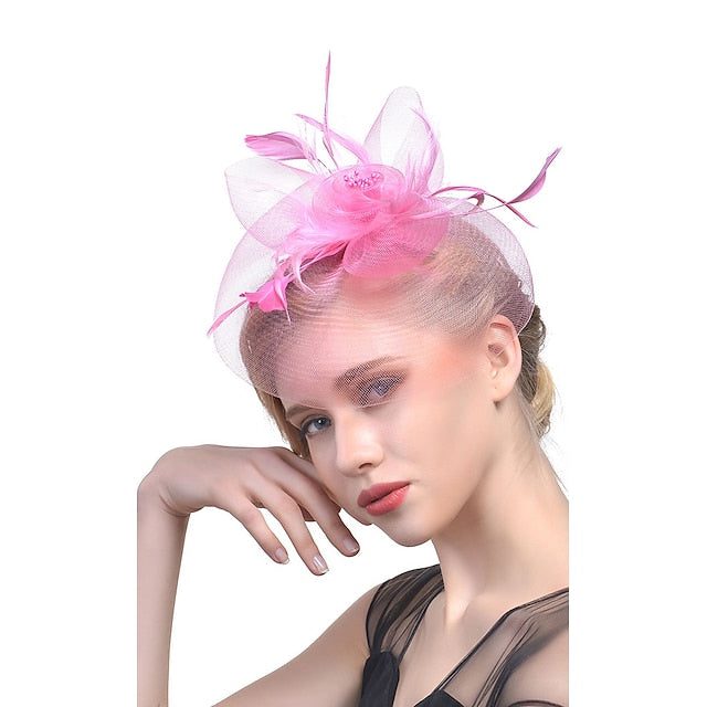 Fascinators Tulle Wedding Horse Race With Feather Headpiece