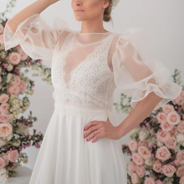 Organza Wedding Wraps With Ruffles For Wedding