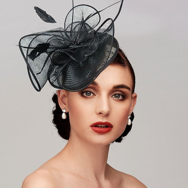 Fascinators Tulle Wedding Horse Race With Feather Headpiece