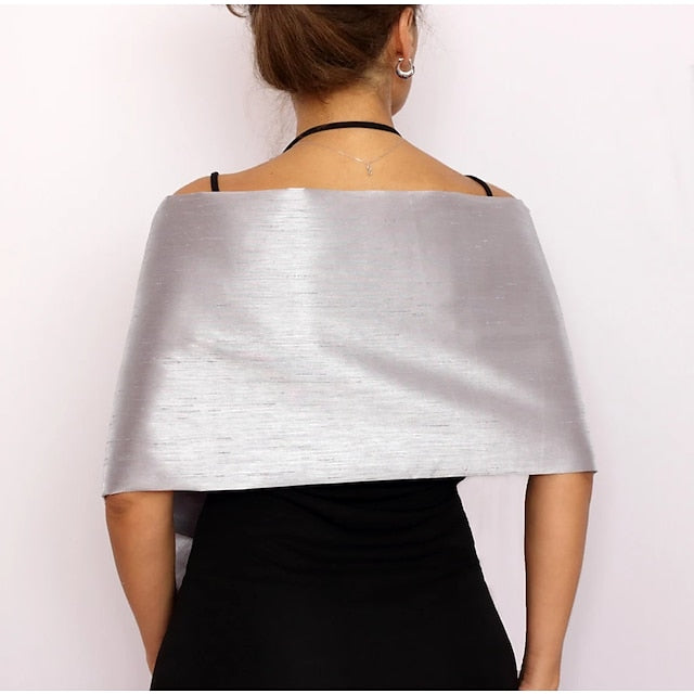 Women‘s Wedding Guest Wrap Pure Elegant Sleeveless Taffeta Wedding Wraps With Pure colour