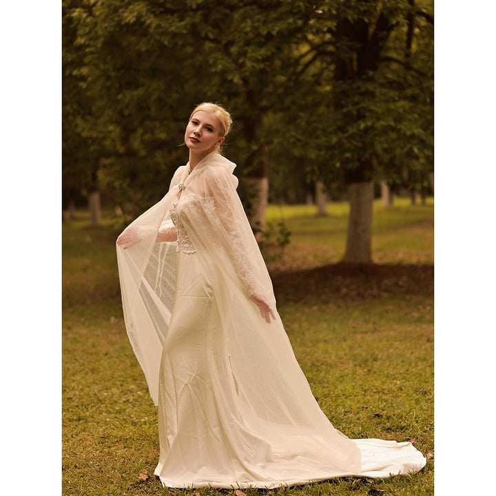 Bridal Long Sleeve Dolman Sleeve Tulle Wedding Wraps With Pure colour