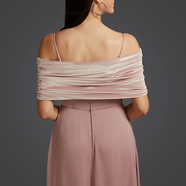 Women's Wrap Bolero Pure Elegant Sleeveless Velvet Wedding Wraps With Pure colour