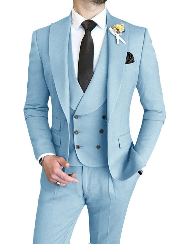 Men's Tailored Fit Single Breasted One-button 3 Pieces Wedding Suits