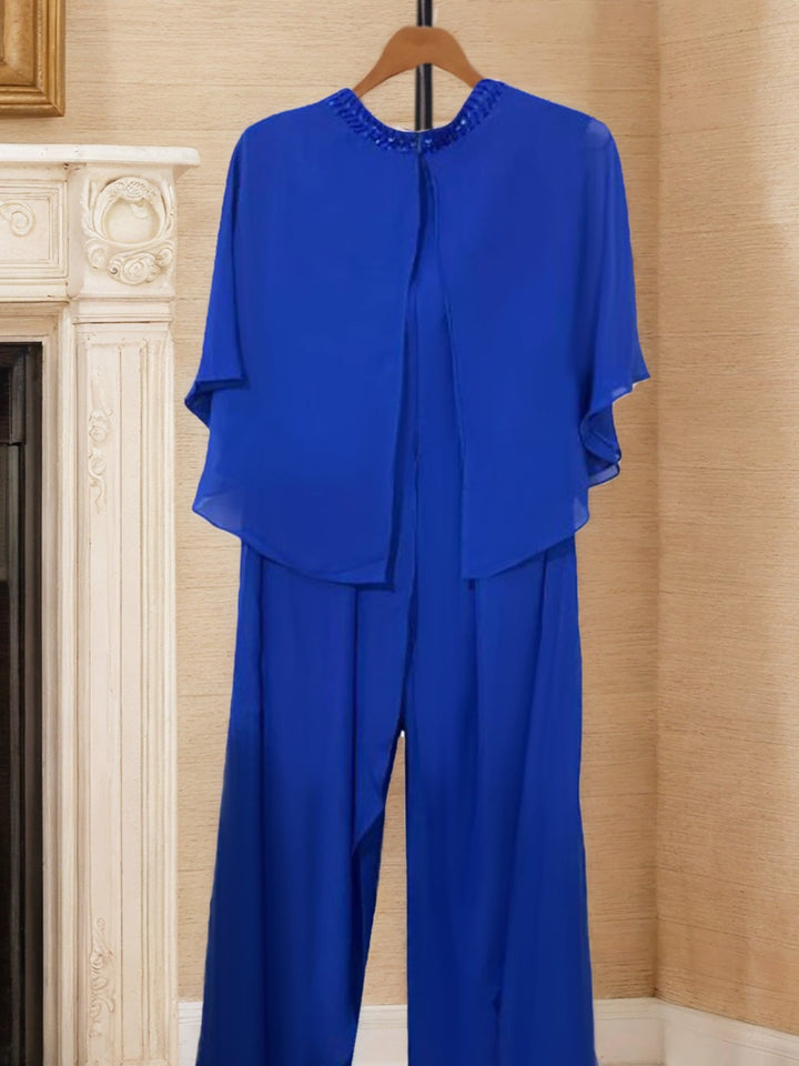 Chiffon Scoop Mother of the Bride Pantsuits