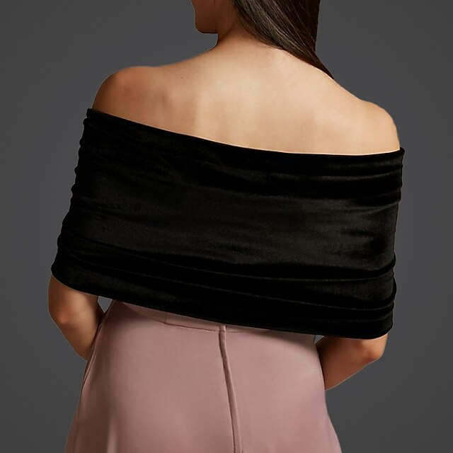 Women's Wrap Bolero Pure Elegant Sleeveless Velvet Wedding Wraps With Pure colour