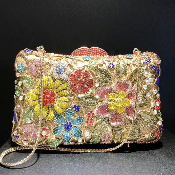 Flower Imitation Diamond Sequins Clutch Bags