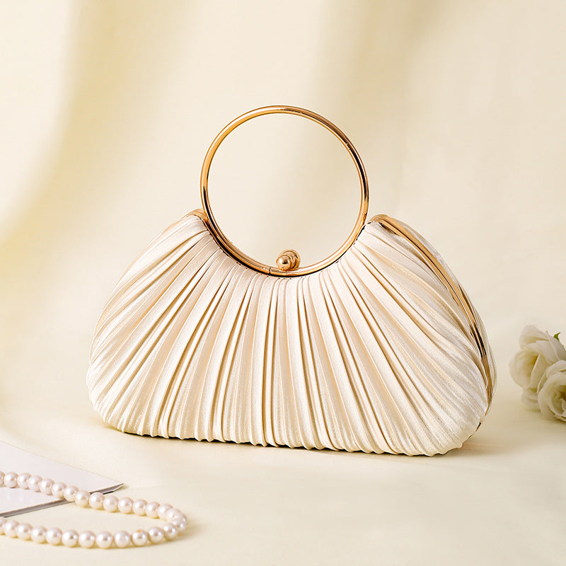 Pleated Ring Clutch Hand Bags