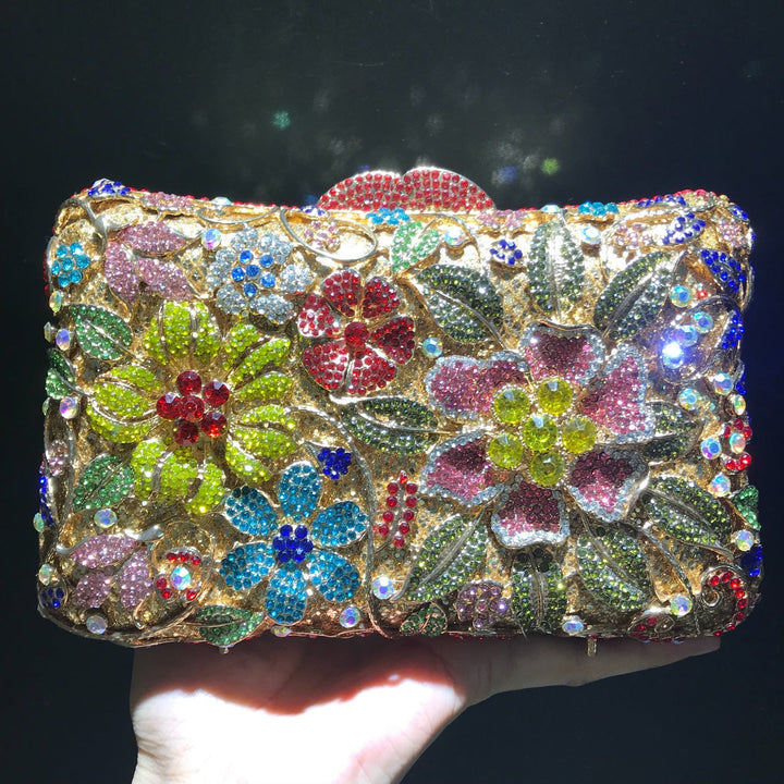 Flower Imitation Diamond Sequins Clutch Bags