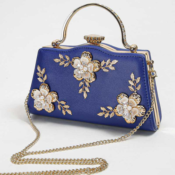 Flower Imitation Diamond Metal Clutch Bags