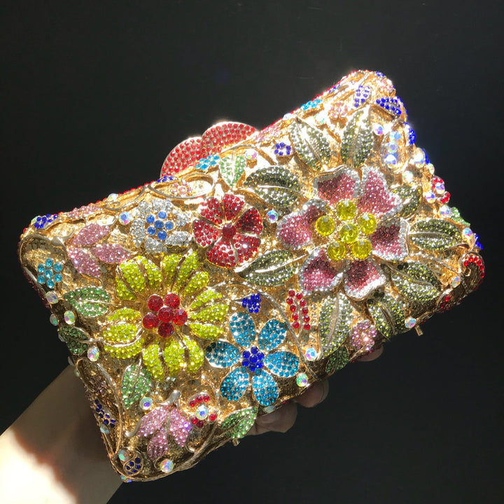 Flower Imitation Diamond Sequins Clutch Bags