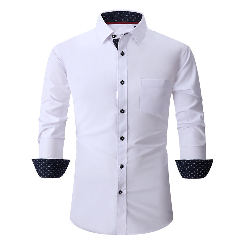 Men's Classic Long Sleeves Solid Colour Shirt