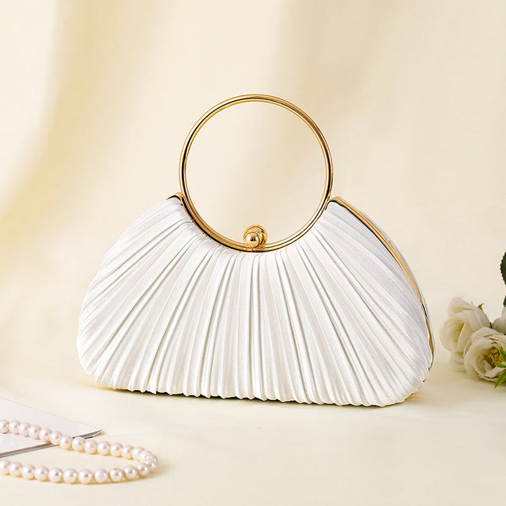 Pleated Ring Clutch Hand Bags