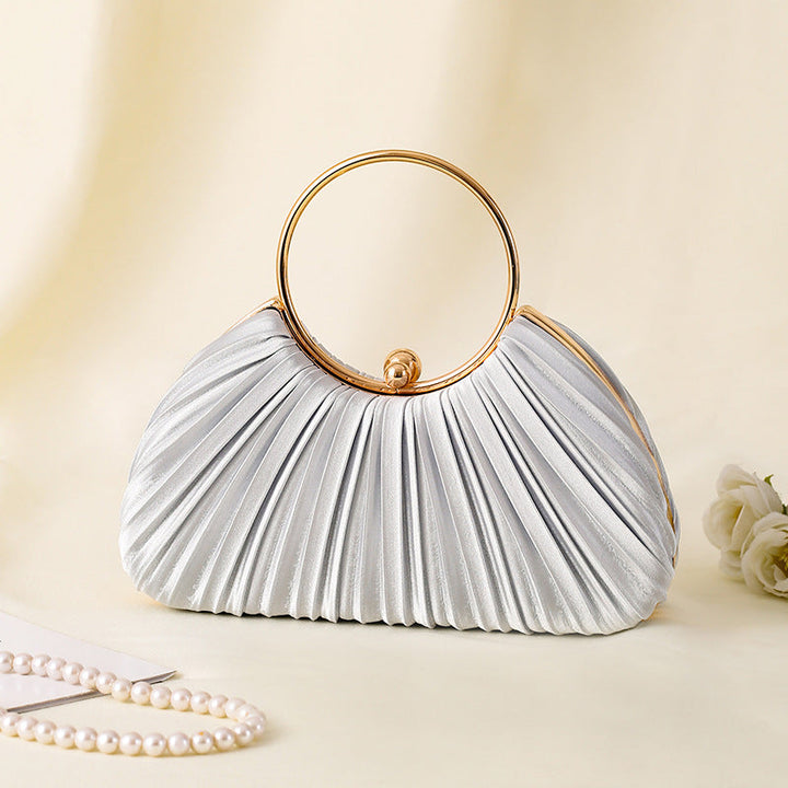 Pleated Ring Clutch Hand Bags