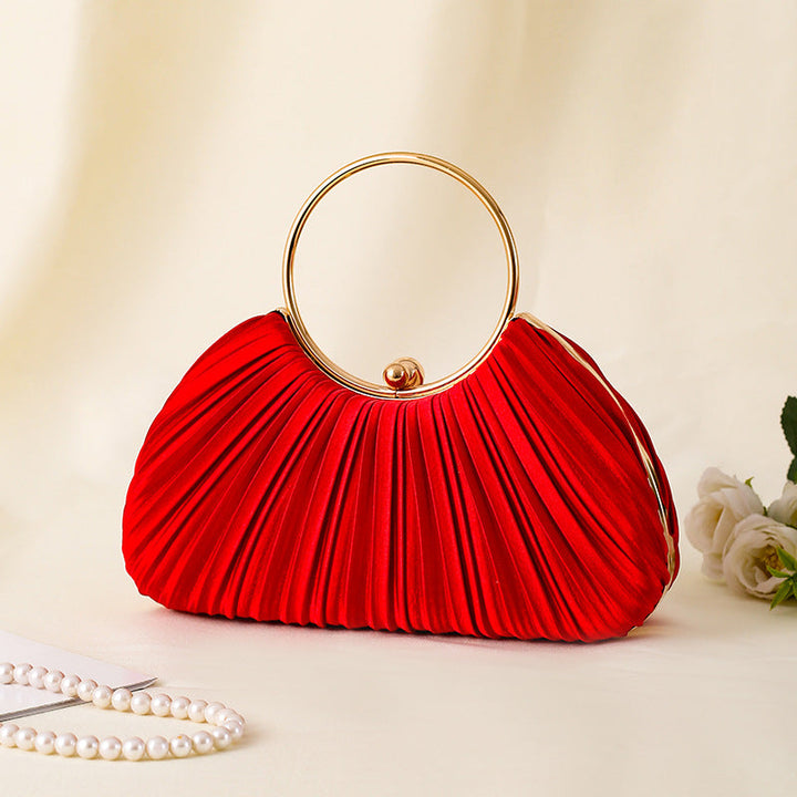 Pleated Ring Clutch Hand Bags